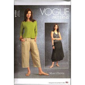 Vogue V1731 Misses 14 to 20 Designer Marcy Tilton Skirts and Pants Sewing Patter